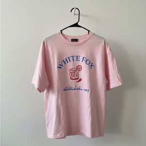 Women’s White Fox Boutique Pink Oversized Tee